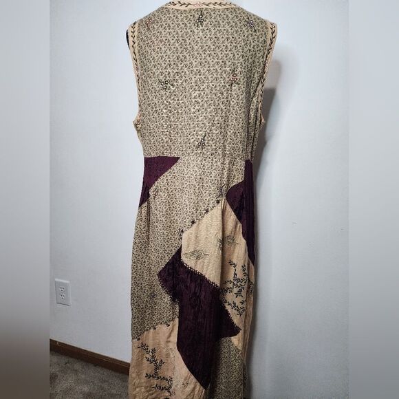 Papy Boez Vintage Patchwork Bohemian Midi Dress size M/L - Picture 5 of 9